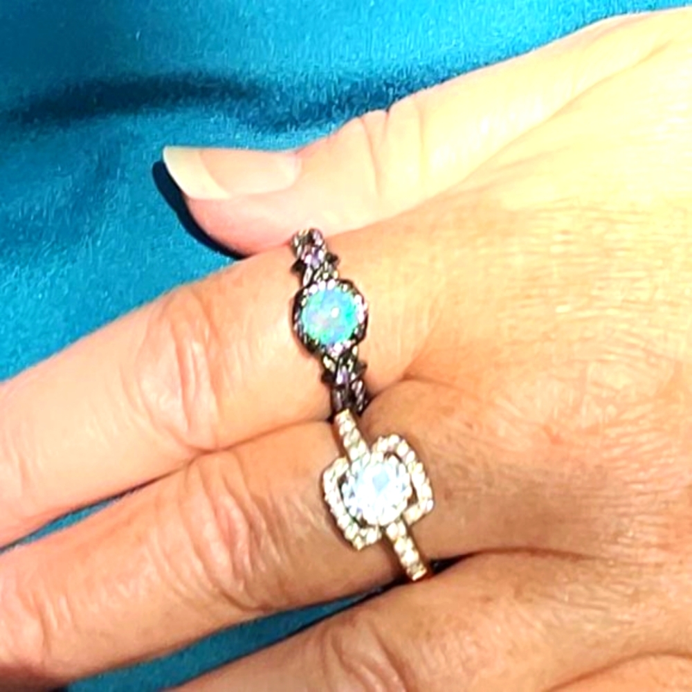Charming Charlie Rose Gold Cubic Zirconia Ring Size 9